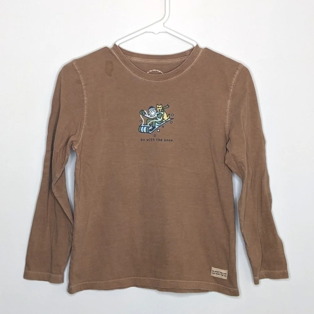 Life is Good Go With the Snow Sled Shirt L 10